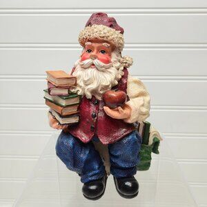 Rite Aid 8"x5" Santa Books Apple Teacher Figurine Christmas Holiday Collectible